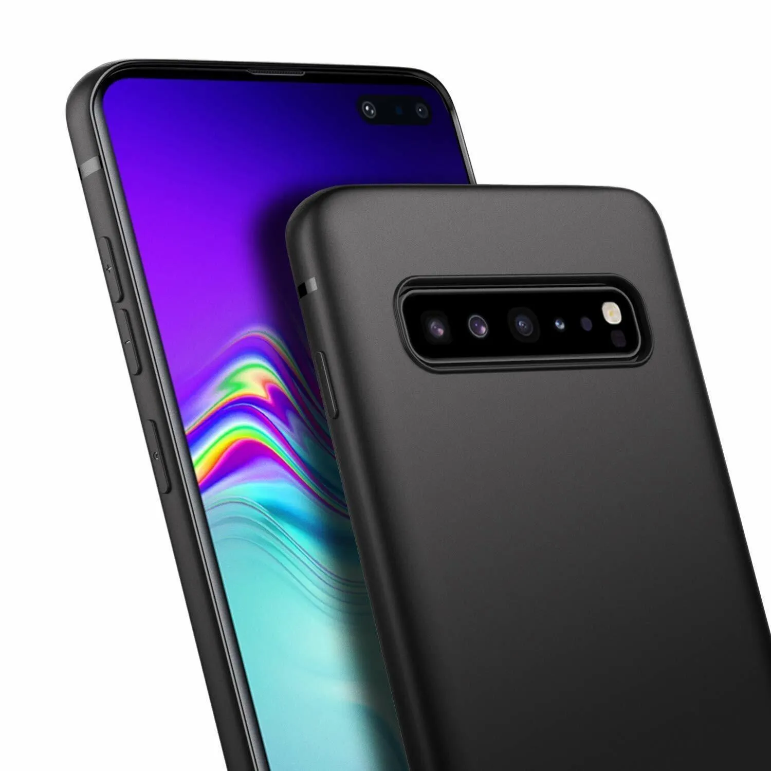 Black Gel Case Tough Shockproof Phone Case Gel Cover Skin for Samsung Galaxy S10
