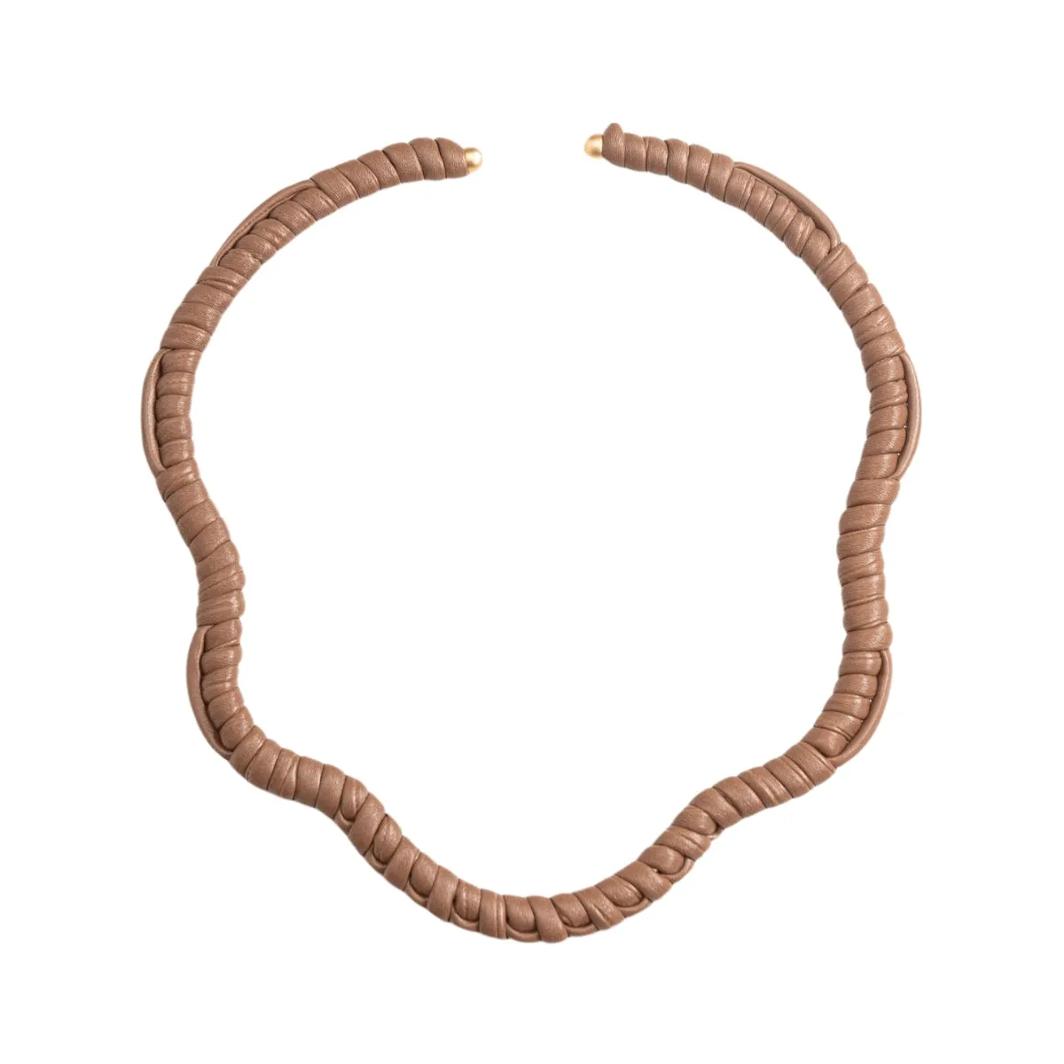 Brown Braided Choker Necklace