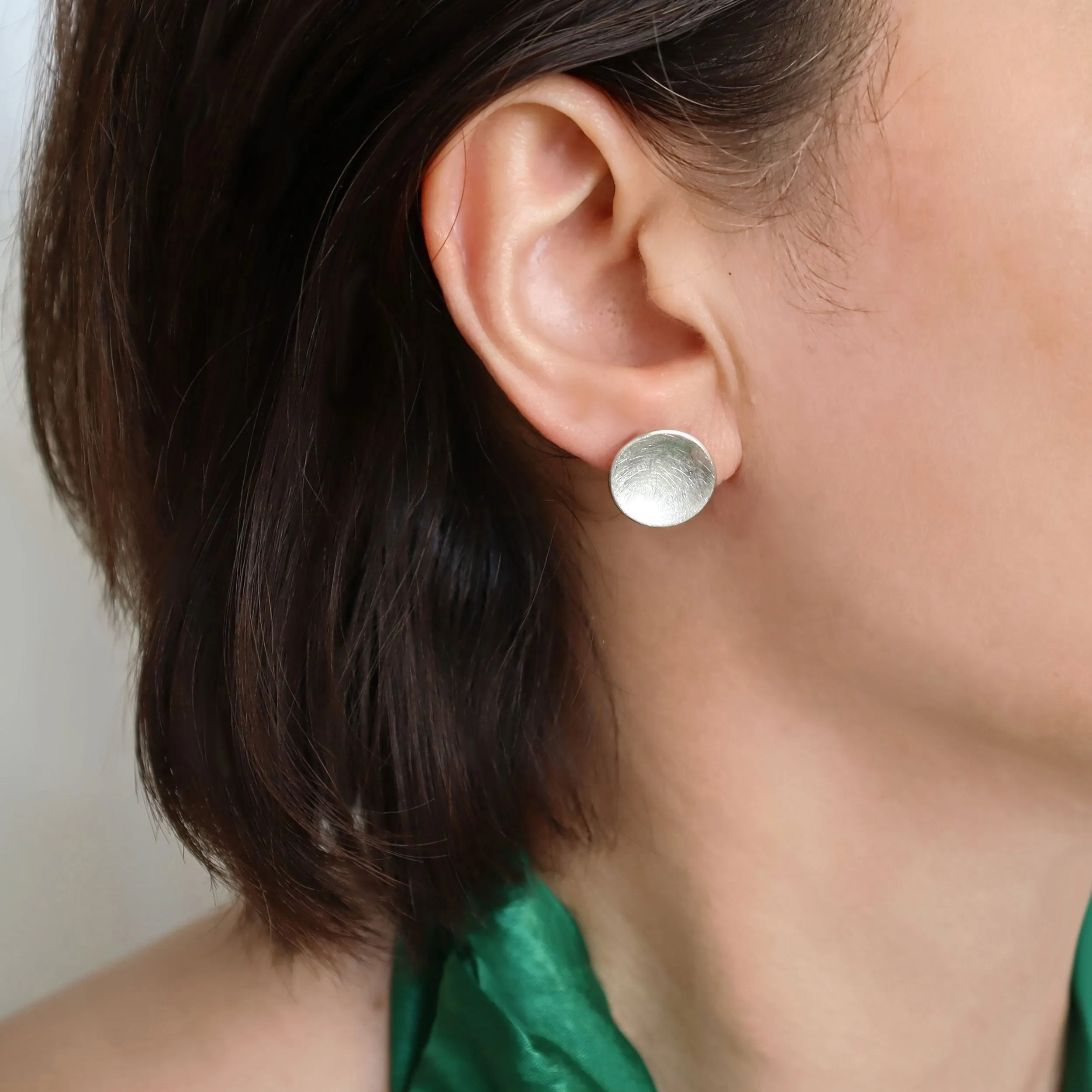 Brushed Satin Sterling Silver Earrings