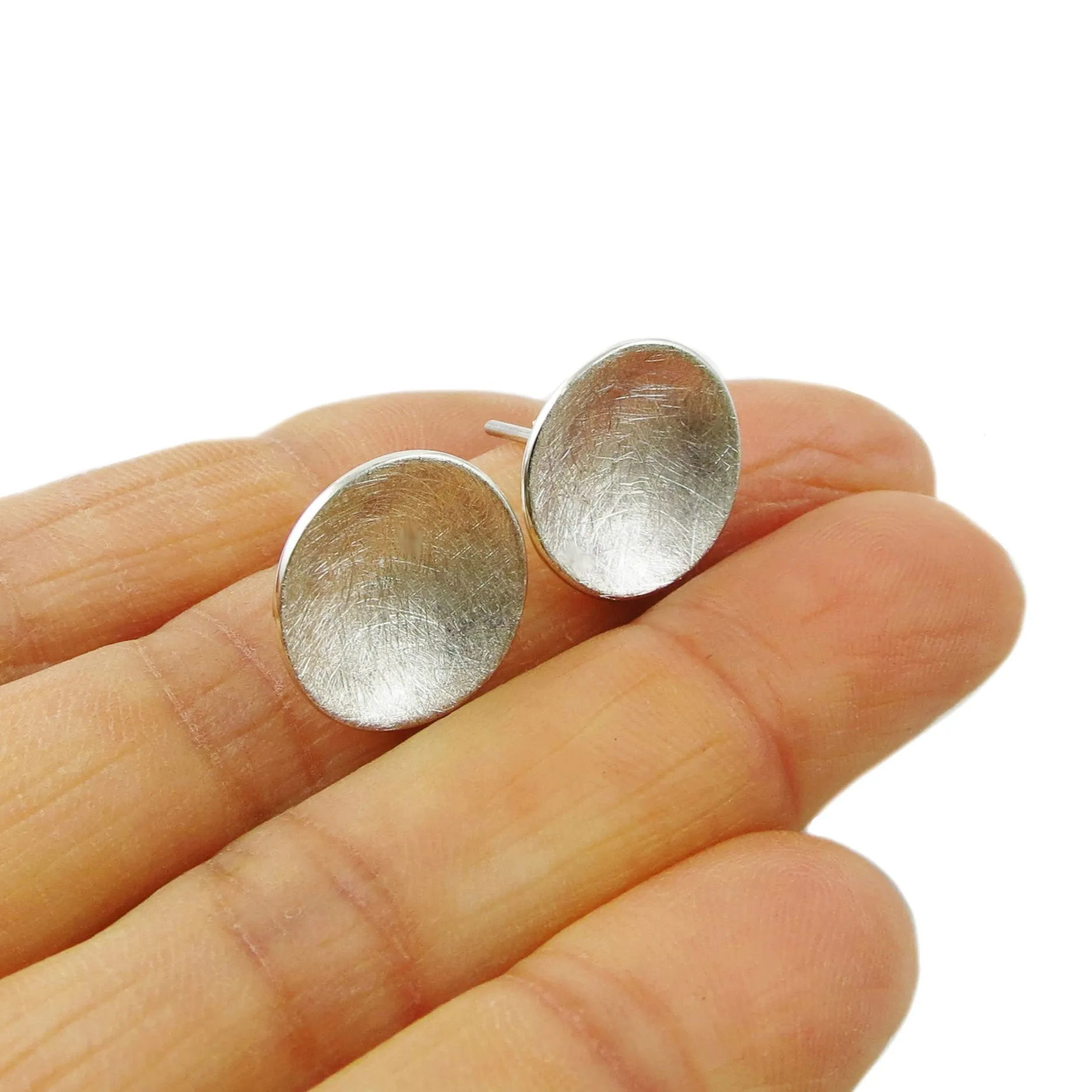 Brushed Satin Sterling Silver Earrings