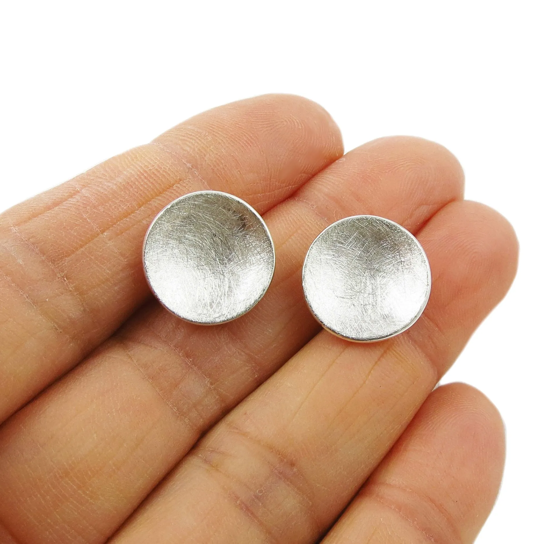 Brushed Satin Sterling Silver Earrings