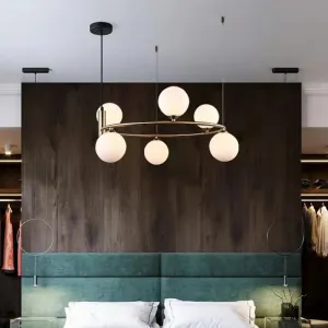 Carrillo - White Frosted Glass Hanging Modern Ceiling Light