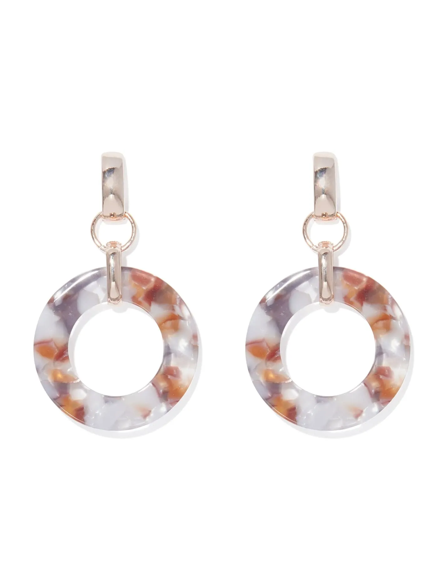 Casey Resin Circle Drop Earrings