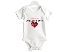 Charming Day Custom Short Sleeve Girls Bodysuit for 1st Birthday