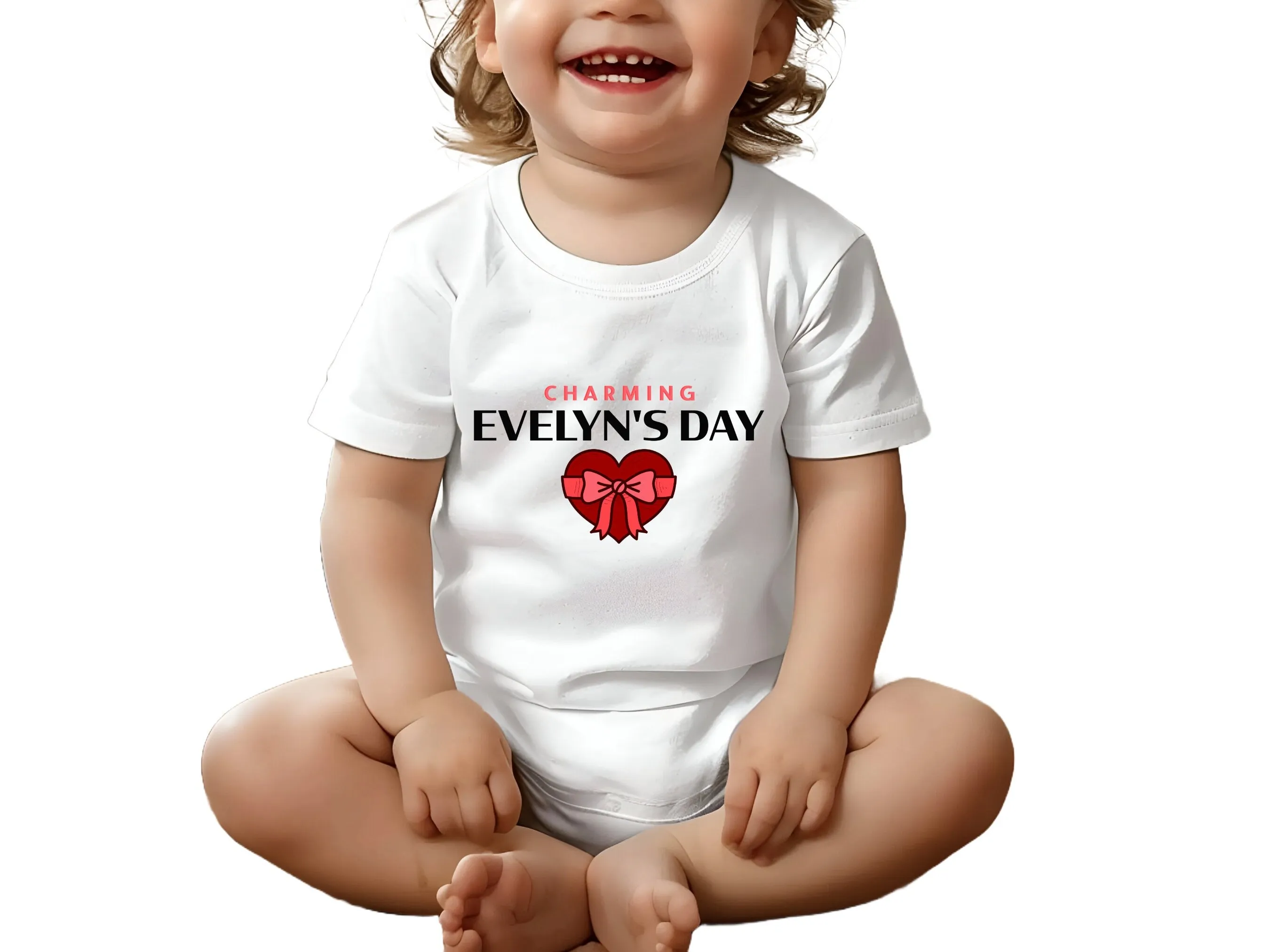 Charming Day Custom Short Sleeve Girls Bodysuit for 1st Birthday
