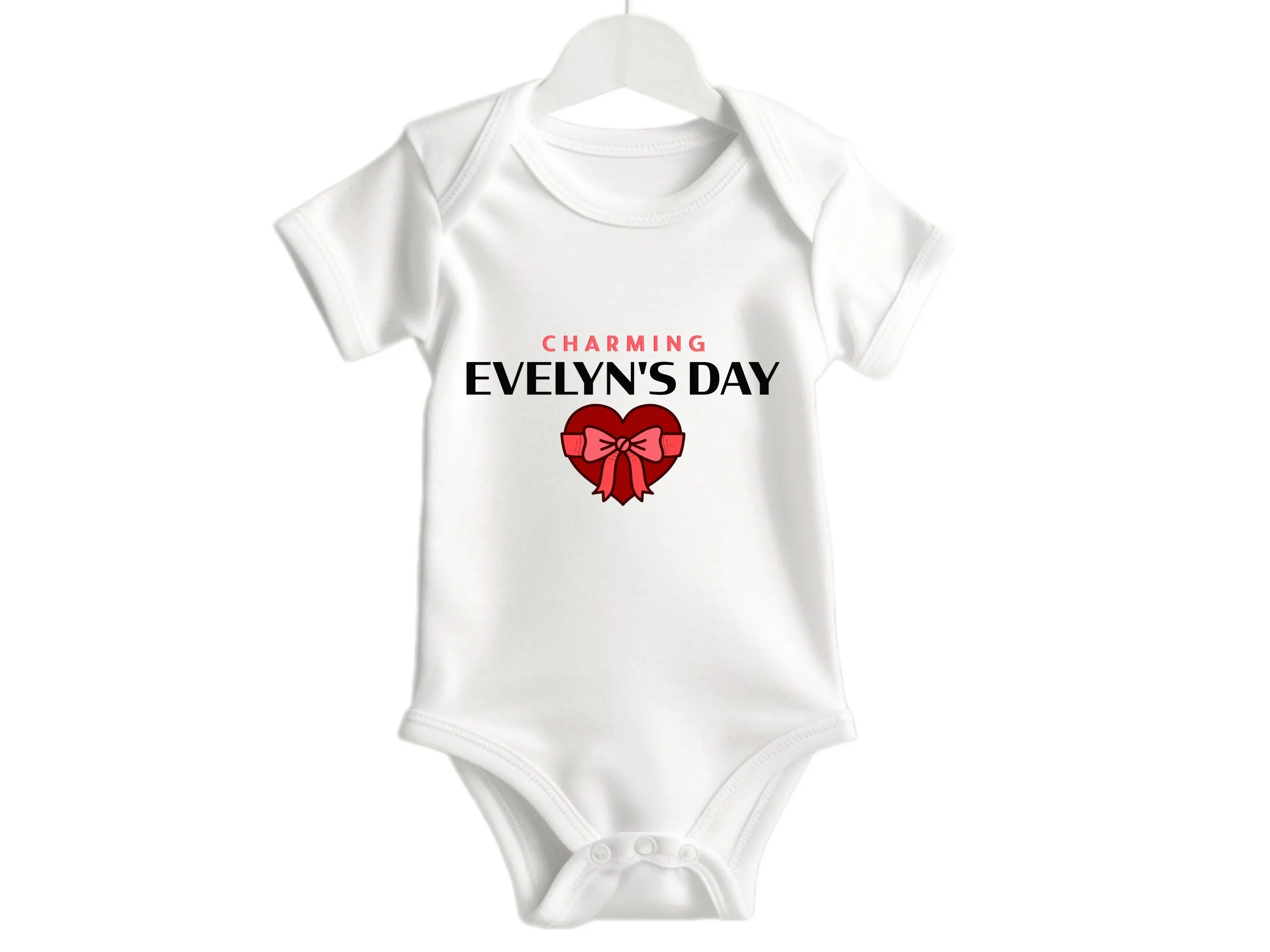 Charming Day Custom Short Sleeve Girls Bodysuit for 1st Birthday