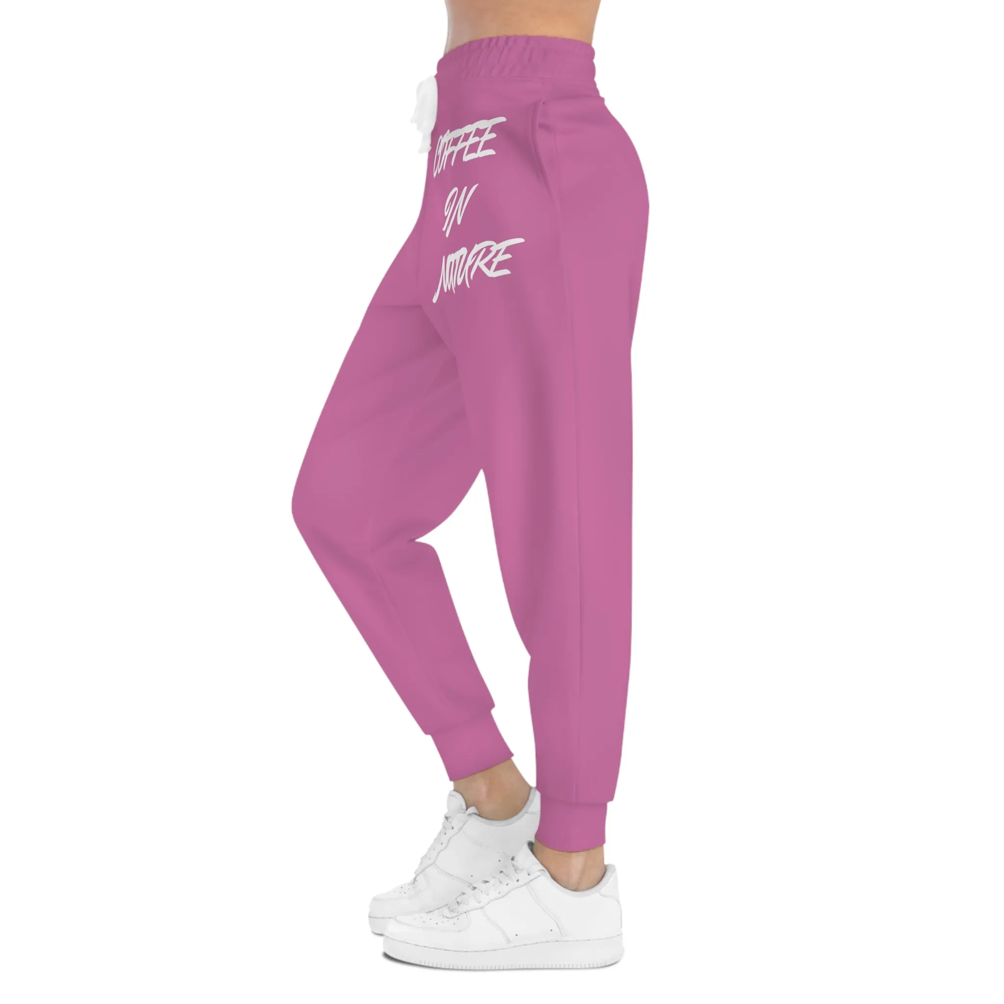Coffee In Nature Pink Athletic Joggers (AOP)