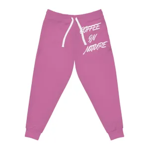 Coffee In Nature Pink Athletic Joggers (AOP)