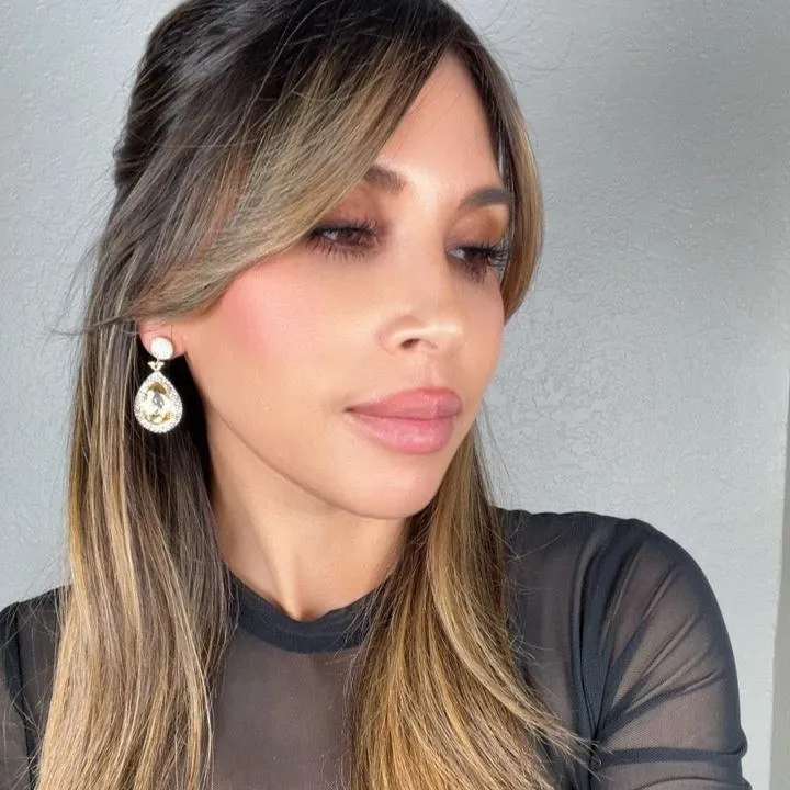Cubic & Crystal Drop Earrings