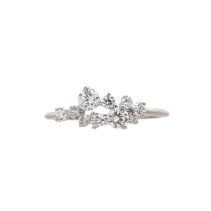Cubic Zirconia Ring - Lady's Cluster Style Sterling Silver Ania Haie