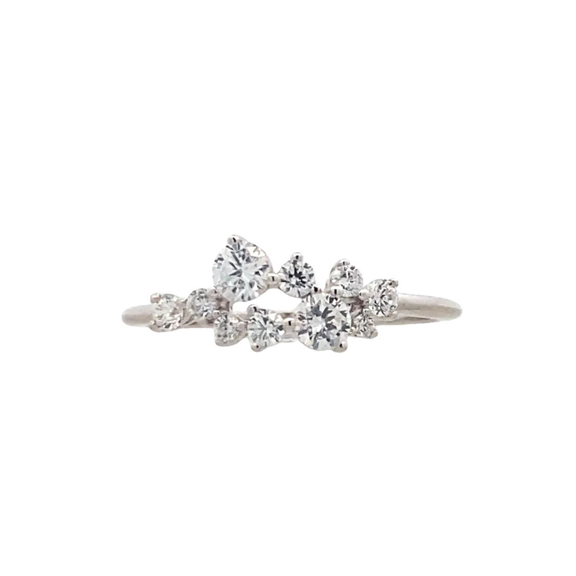 Cubic Zirconia Ring - Lady's Cluster Style Sterling Silver Ania Haie