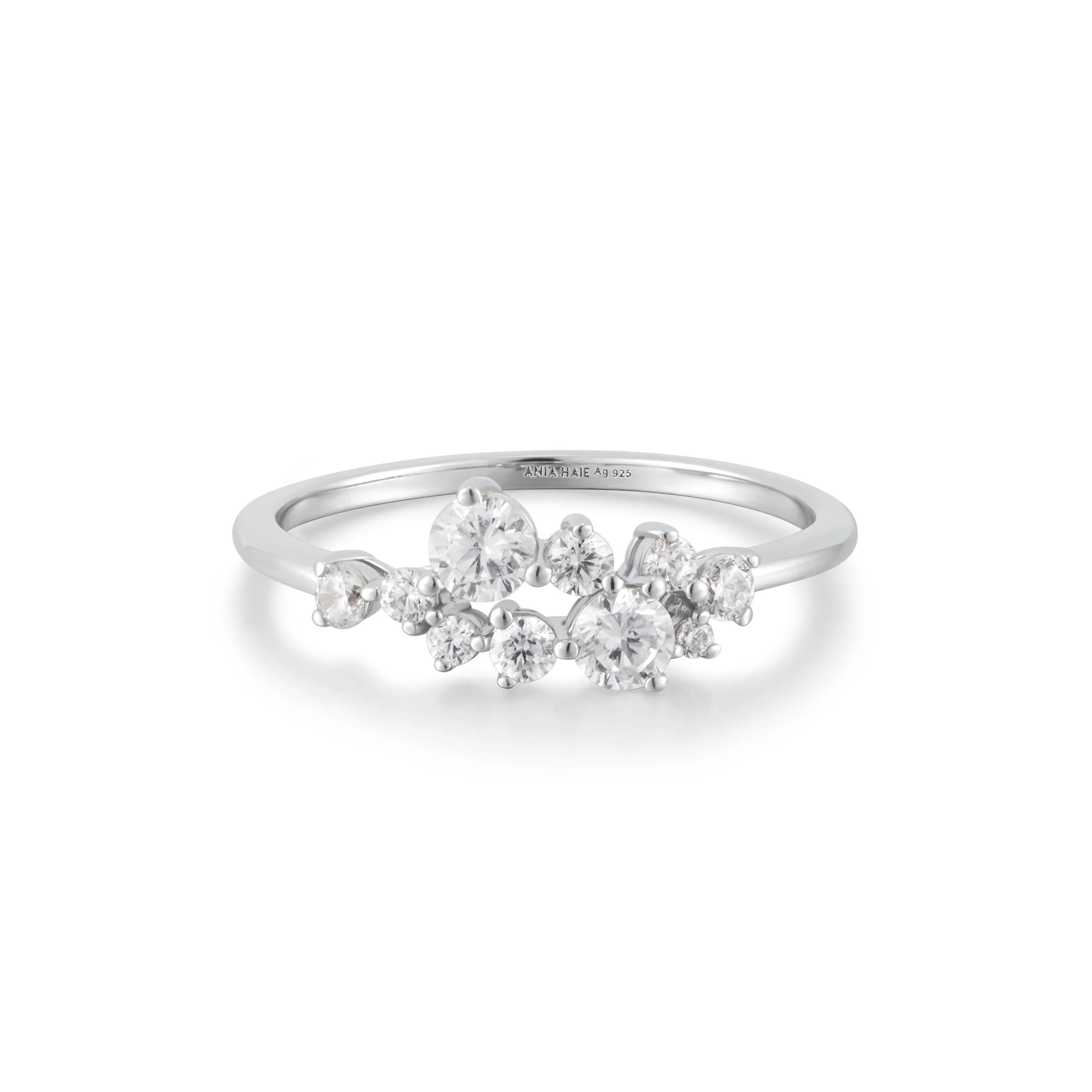 Cubic Zirconia Ring - Lady's Cluster Style Sterling Silver Ania Haie