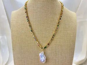 Cultured White Baroque Pearl Pendant