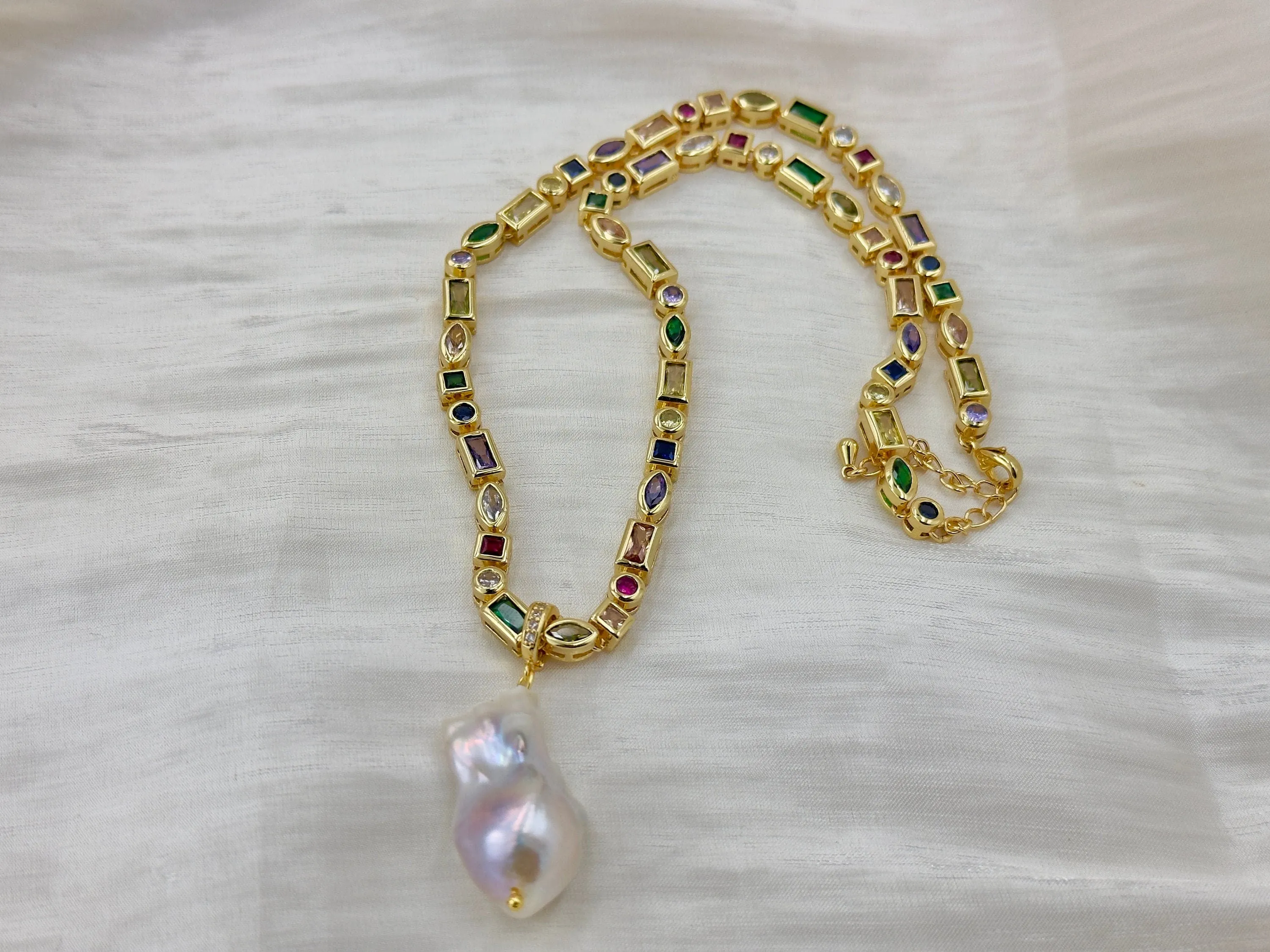Cultured White Baroque Pearl Pendant