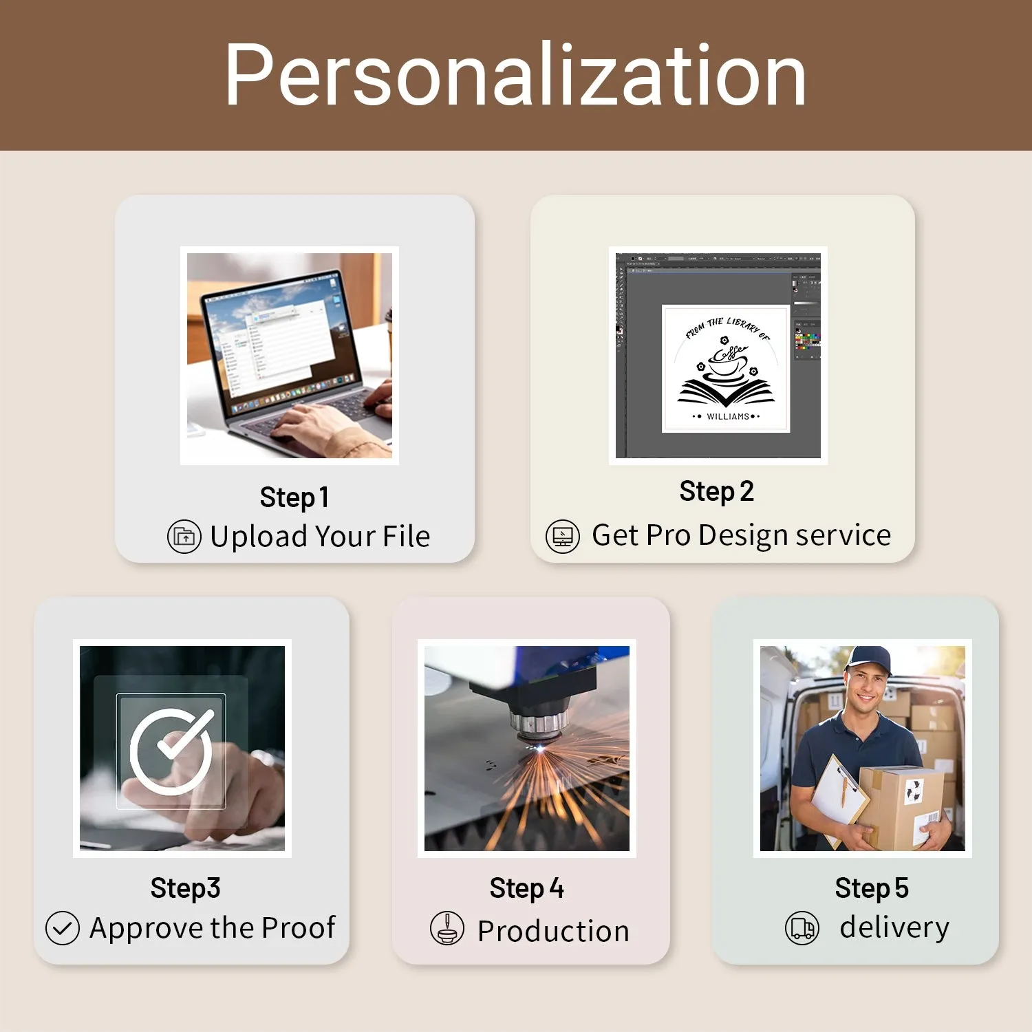 Custom Character Series Book Wooden Rubber Stamps (8 Designs)