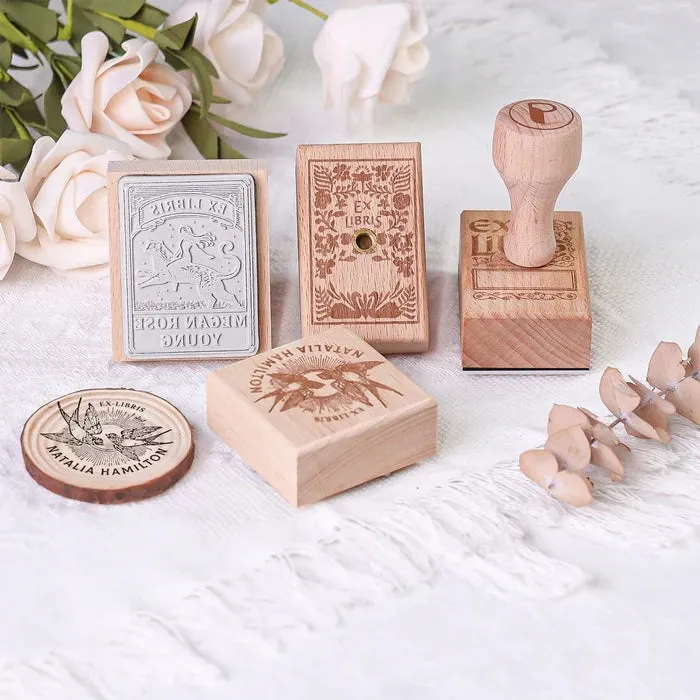 Custom Character Series Book Wooden Rubber Stamps (8 Designs)