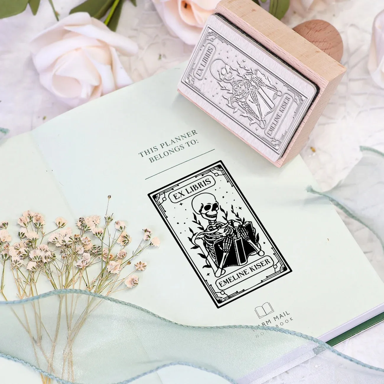 Custom Character Series Book Wooden Rubber Stamps (8 Designs)