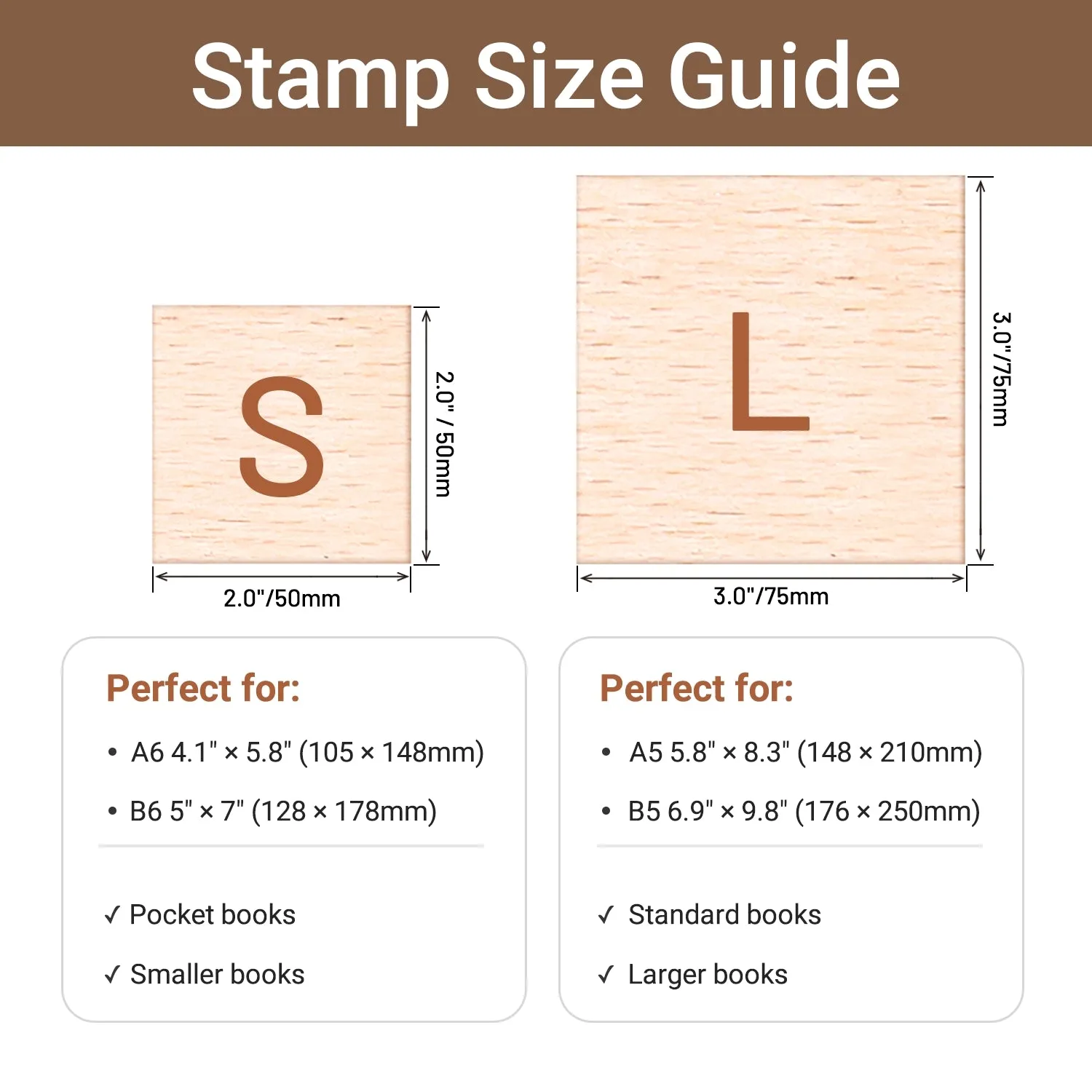 Custom Character Series Book Wooden Rubber Stamps (8 Designs)