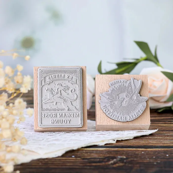 Custom Character Series Book Wooden Rubber Stamps (8 Designs)