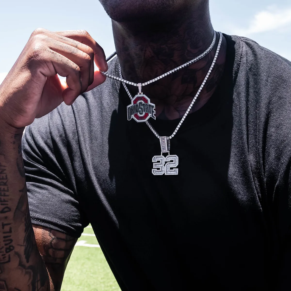 Custom Iced Number Baguette Pendant- Additional Letters