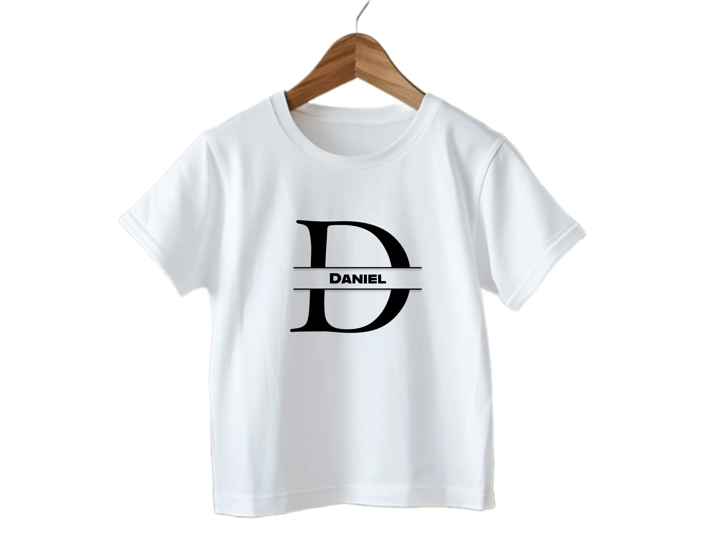 Custom Kids Tshirt Gift for Toddler Boys With Initials D on T-shirt