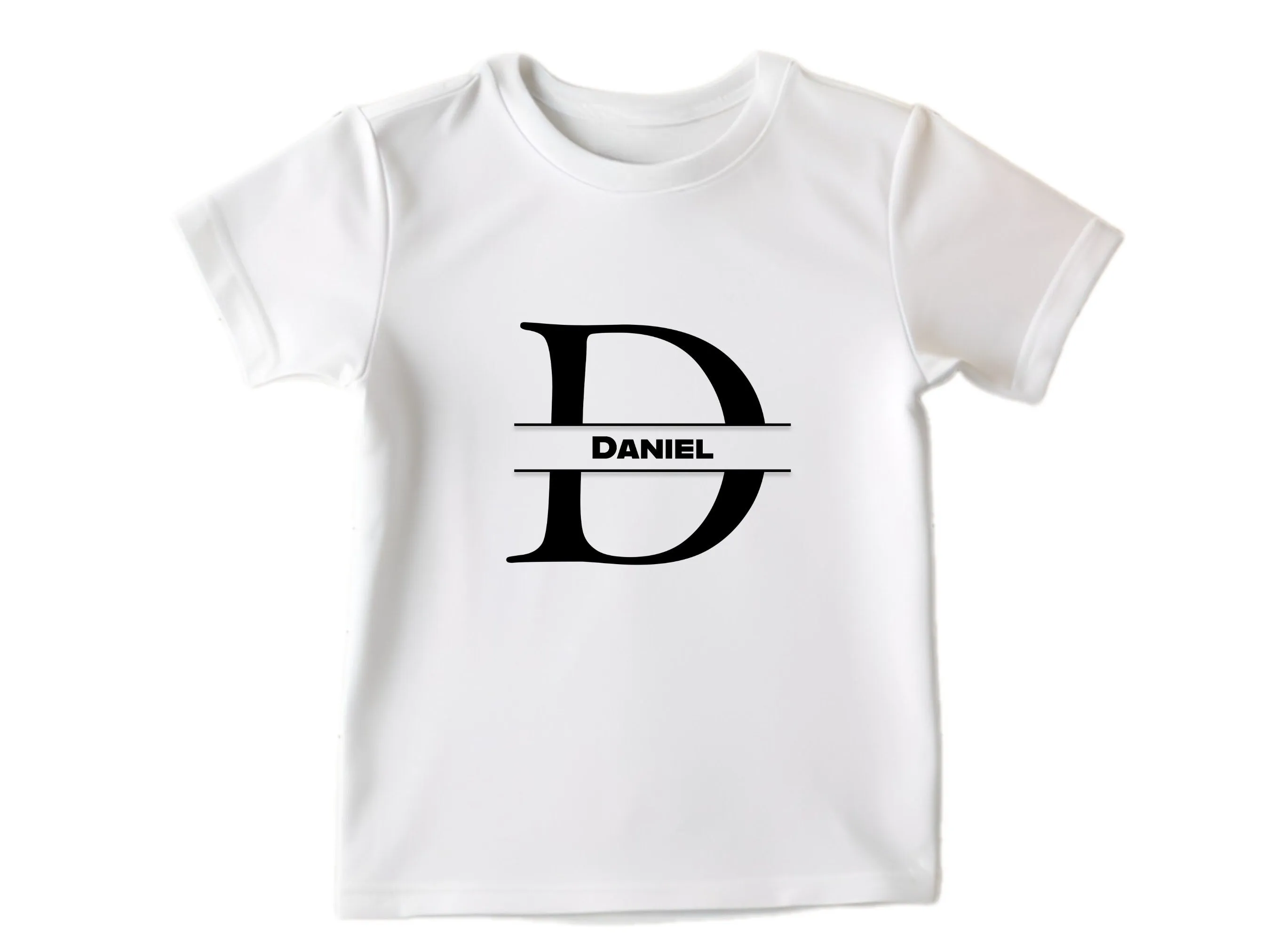Custom Kids Tshirt Gift for Toddler Boys With Initials D on T-shirt