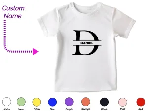 Custom Kids Tshirt Gift for Toddler Boys With Initials D on T-shirt