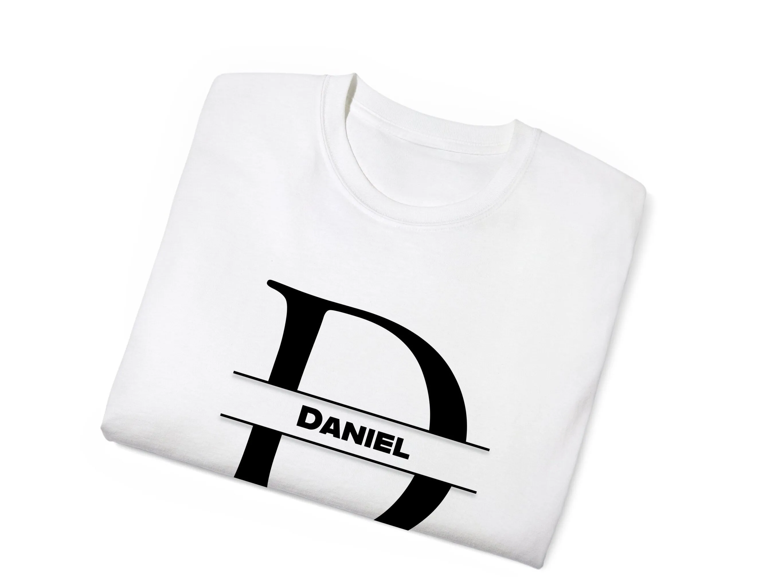 Custom Kids Tshirt Gift for Toddler Boys With Initials D on T-shirt