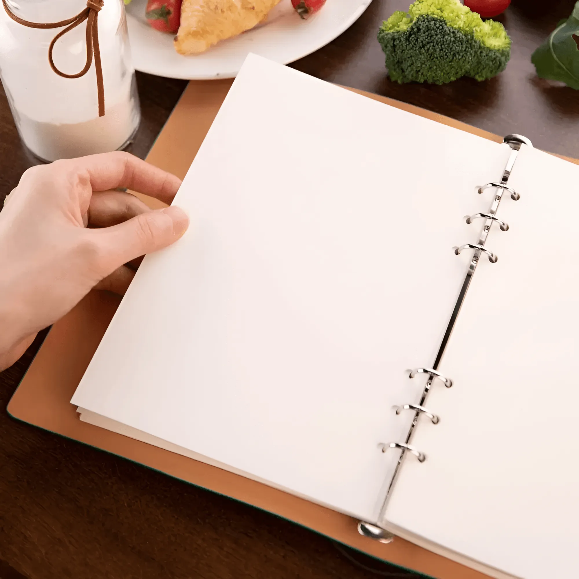 Custom Leather Recipe Book with Flowers Cover