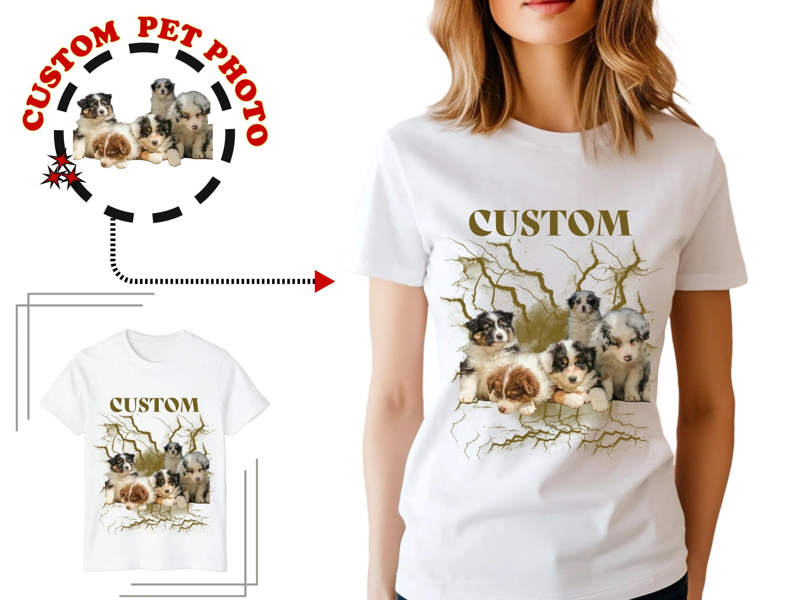 Custom Pet Portrait Dog Shirt Gift For Dog Mom