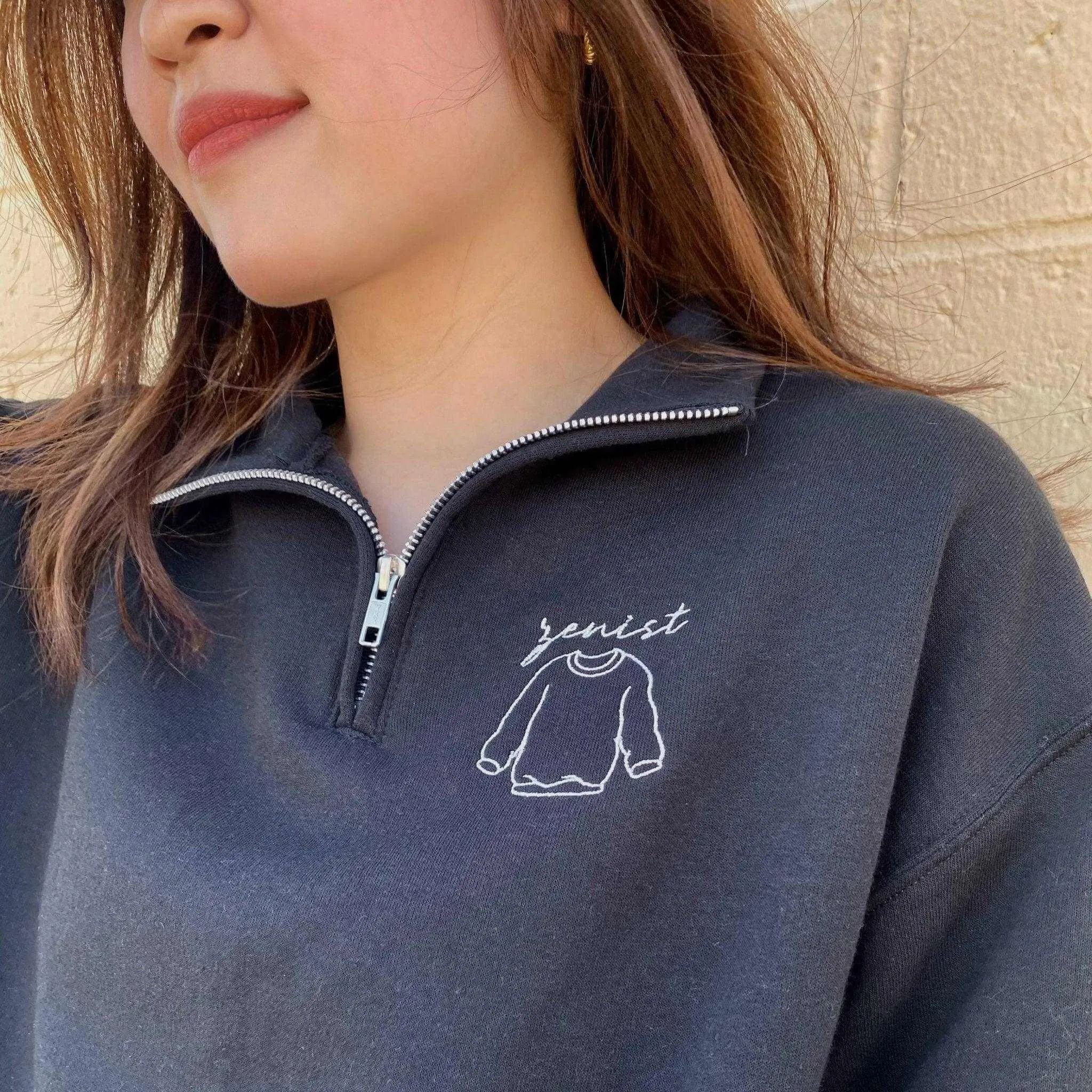 Custom Quarter Zip | Personalized Text & Logo | Thanksgiving & Christmas gift