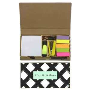 Custom Stationery Kit for Office Desk Organizer  - Black Lines