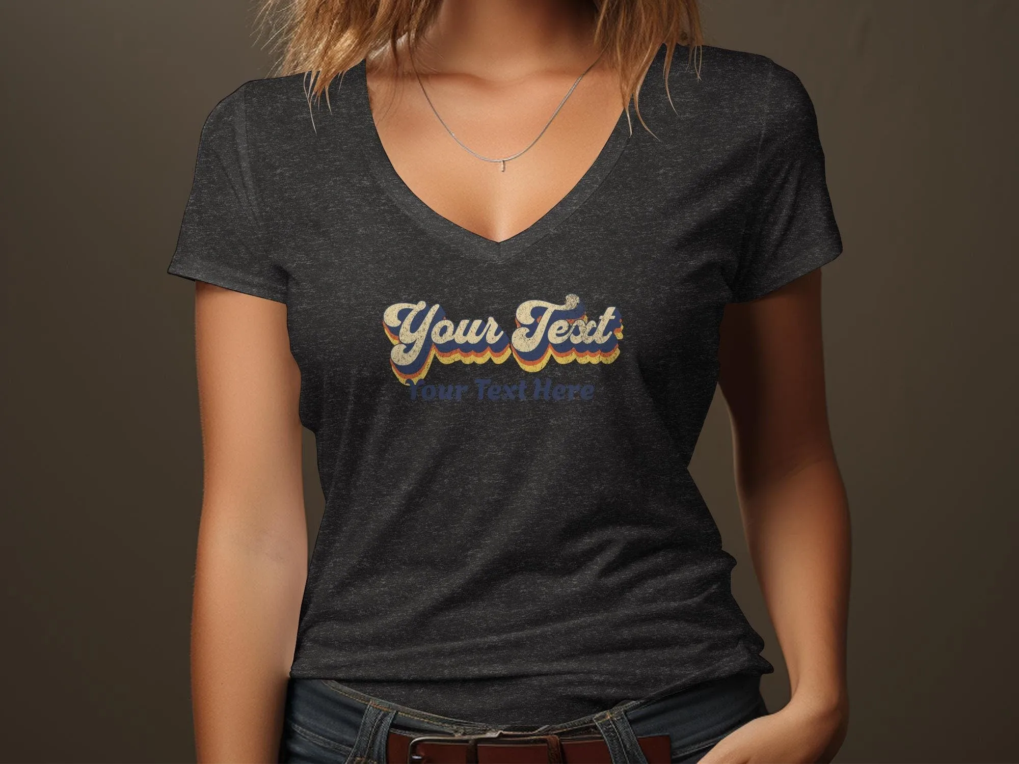 Custom Text Vintage Style T-Shirt, Personalized Gift T-Shirt, Retro Design Shirt, Unique Customizable Tee, Personalized Apparel Sweatshirt