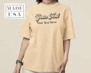 Custom Text Vintage Style T-Shirt, Personalized Gift T-Shirt, Retro Design Shirt, Unique Customizable Tee, Personalized Apparel Sweatshirt