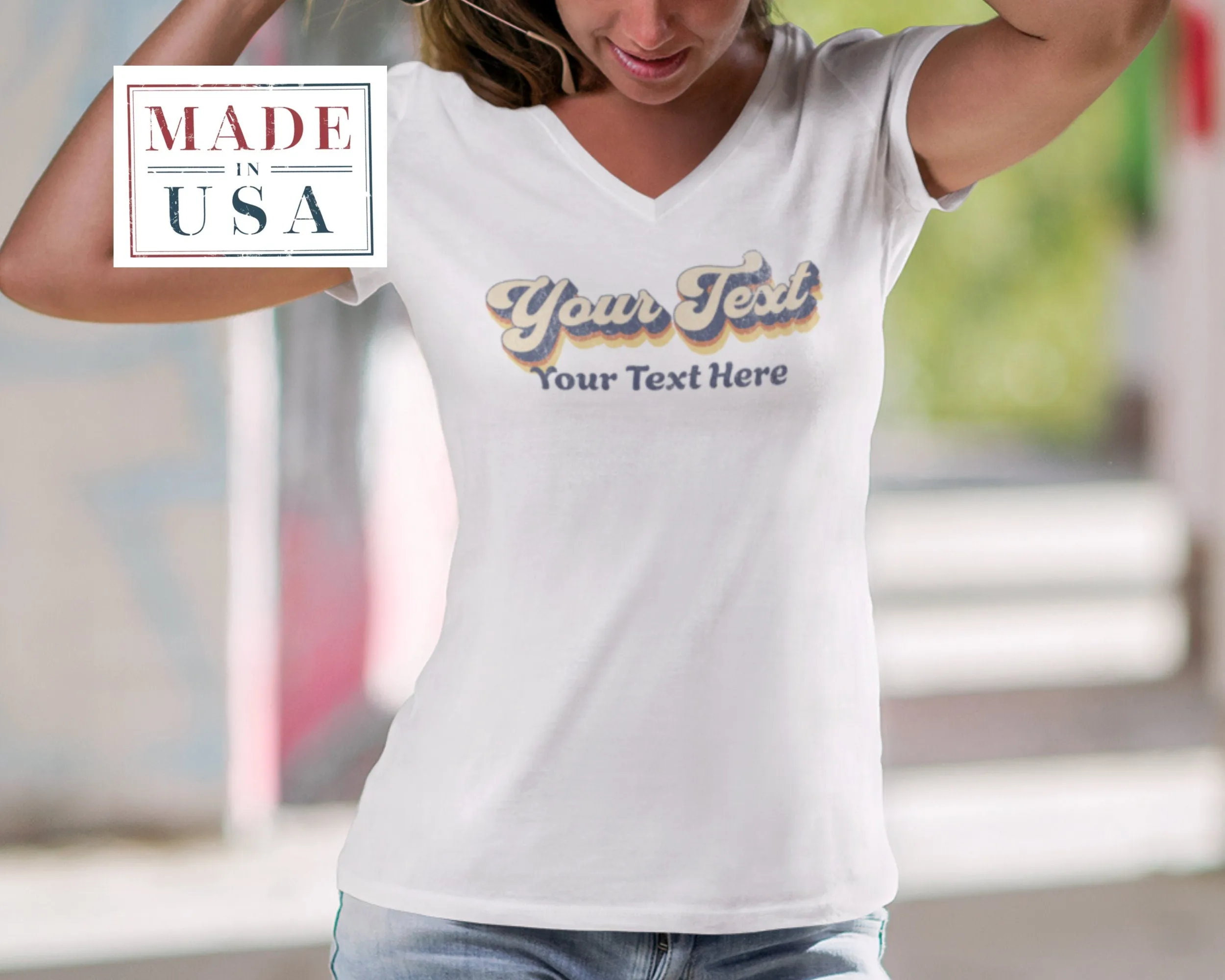 Custom Text Vintage Style T-Shirt, Personalized Gift T-Shirt, Retro Design Shirt, Unique Customizable Tee, Personalized Apparel Sweatshirt