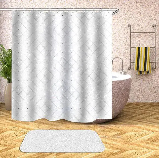 Customizable Waterproof Geometric Bath Curtain for Elegant Bathroom Decor