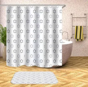 Customizable Waterproof Geometric Bath Curtain for Elegant Bathroom Decor