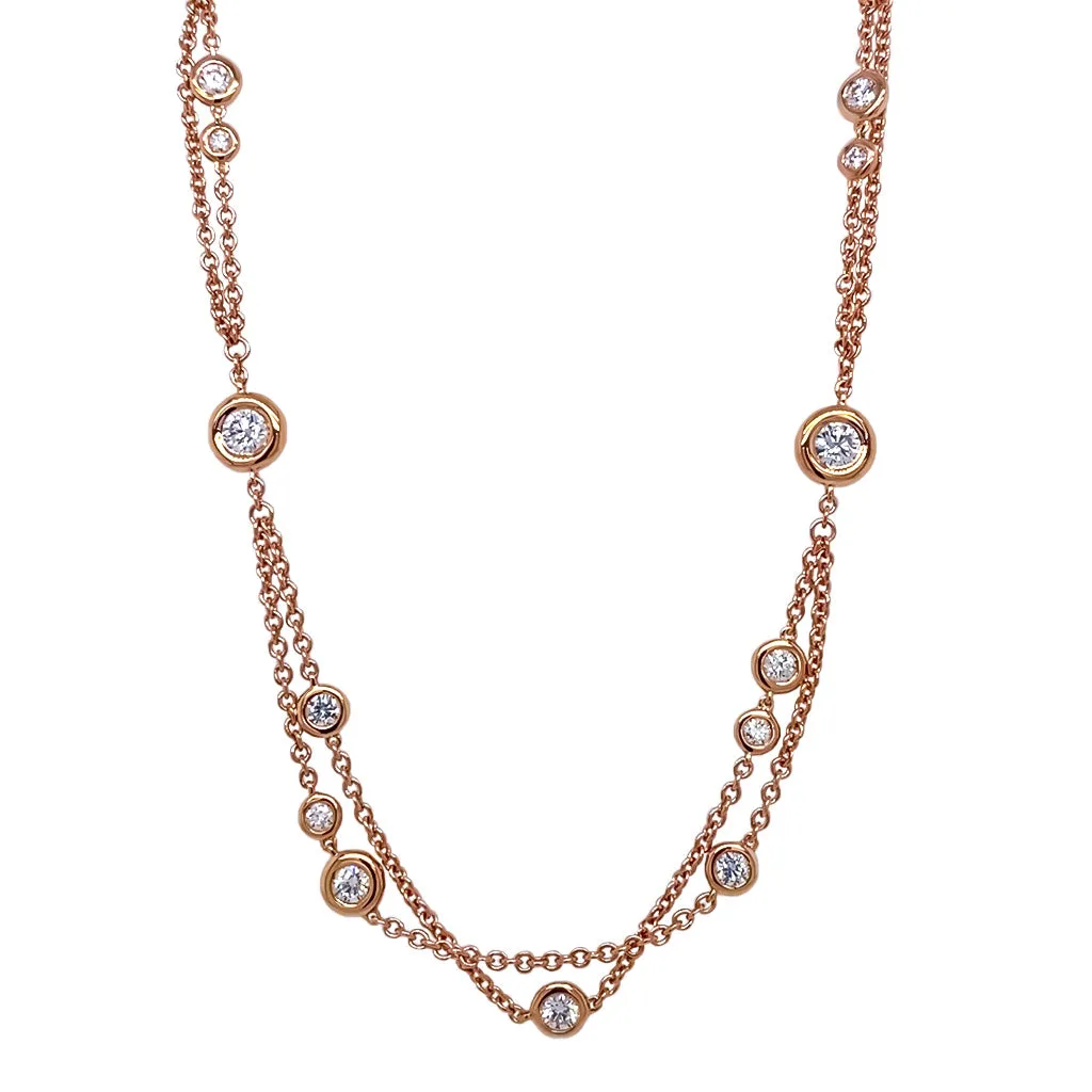 Double Chain Diamond by the Yard Necklace