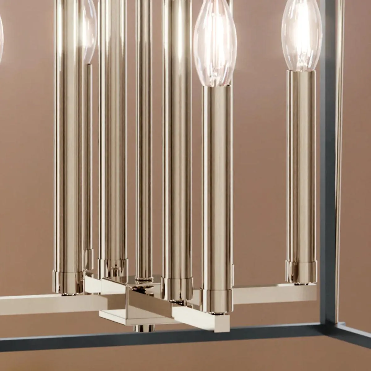 Eisley 40" 8-Light Pendant Light, Black and Polished Nickel Finish