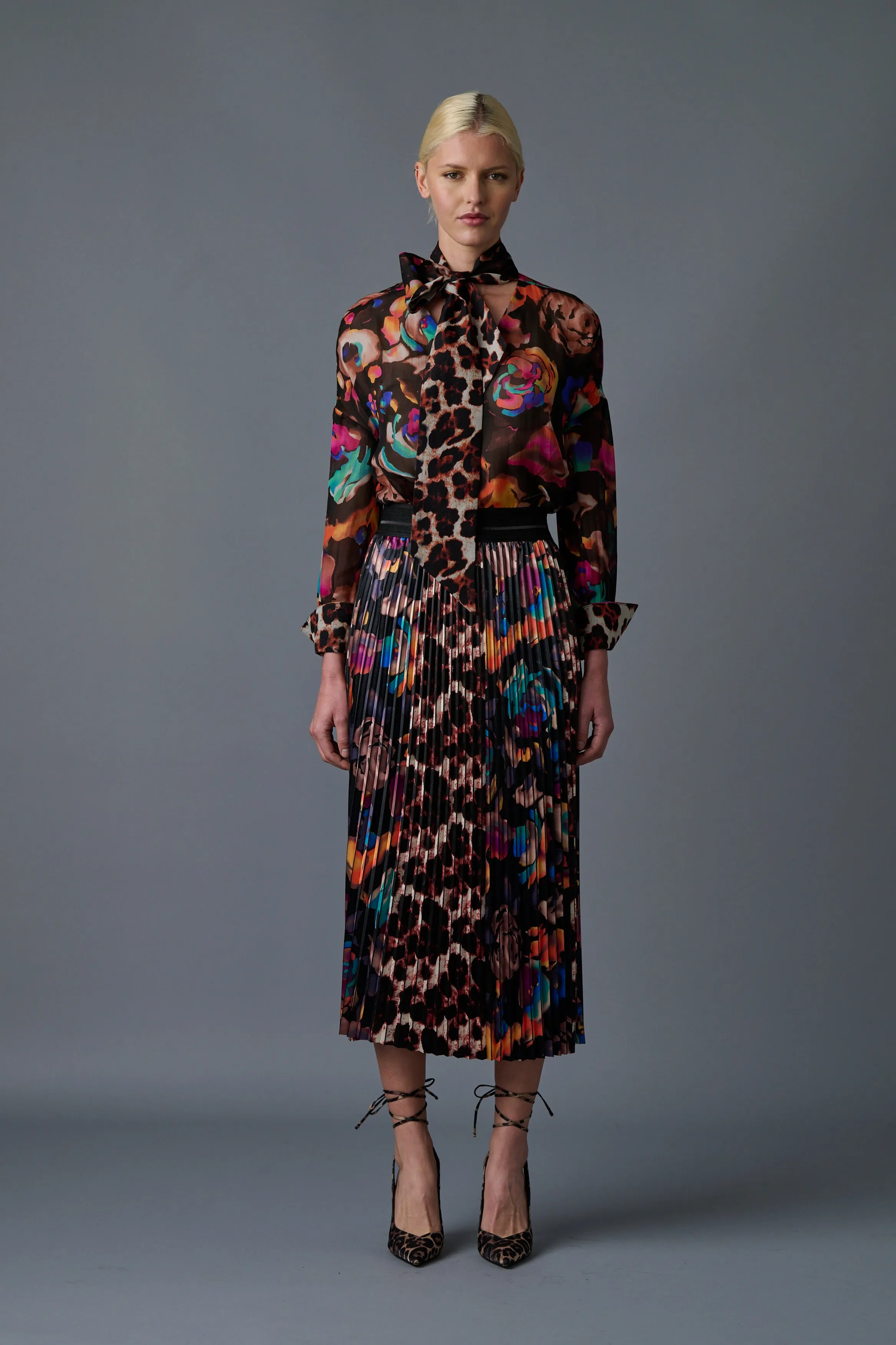 Electric Garden Tie Blouse
