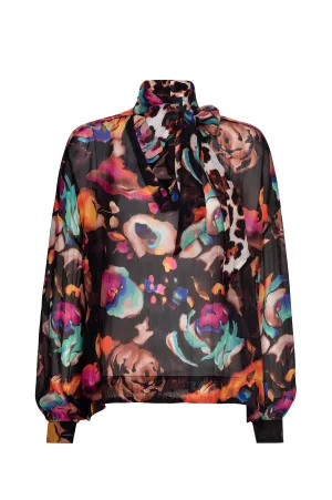 Electric Garden Tie Blouse