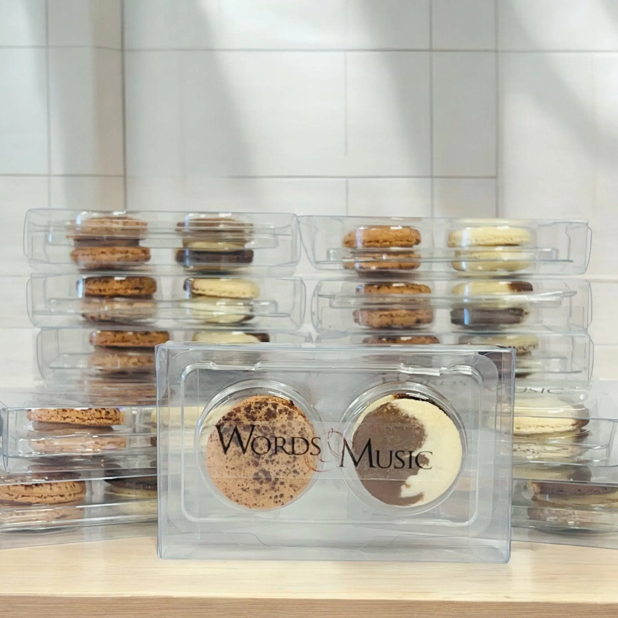 Elegant Horizontal Presentation | Custom Logo Macaron Set | Choose Your Design & Flavors