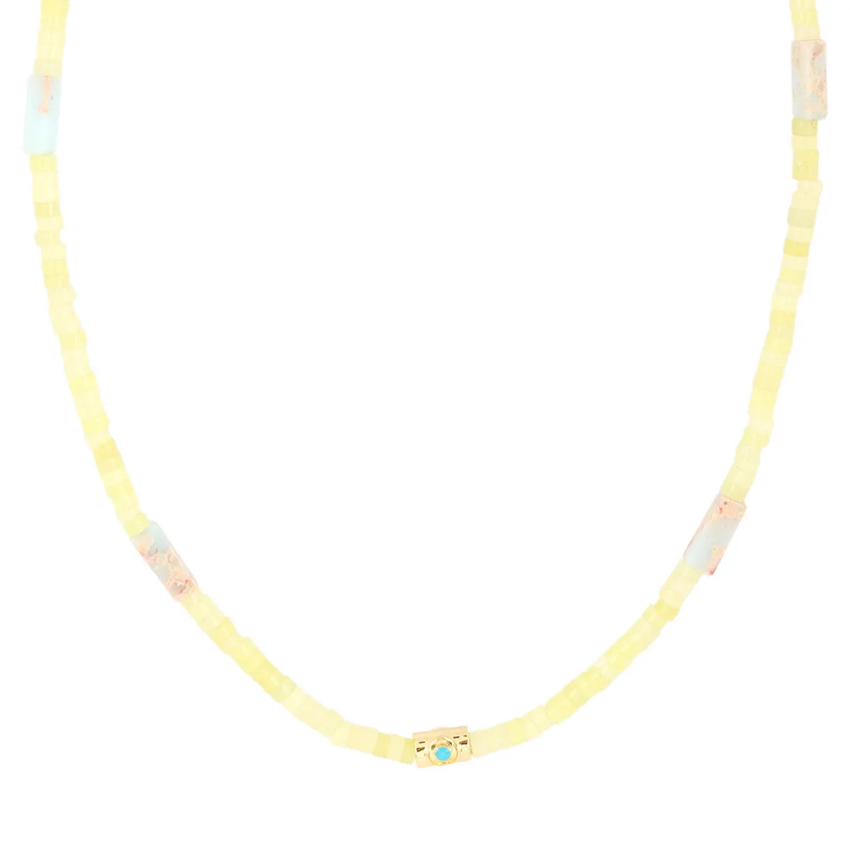 Eye Talisman Yellow Beads Choker