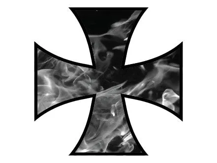 Fire & Flames Iron Cross Reflective Decals