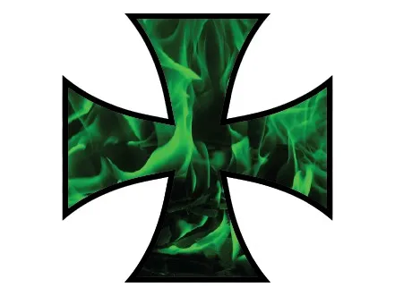 Fire & Flames Iron Cross Reflective Decals