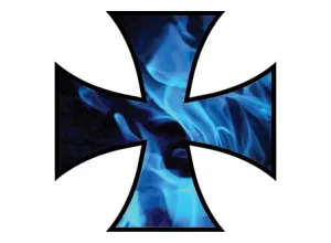Fire & Flames Iron Cross Reflective Decals