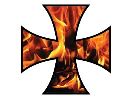 Fire & Flames Iron Cross Reflective Decals