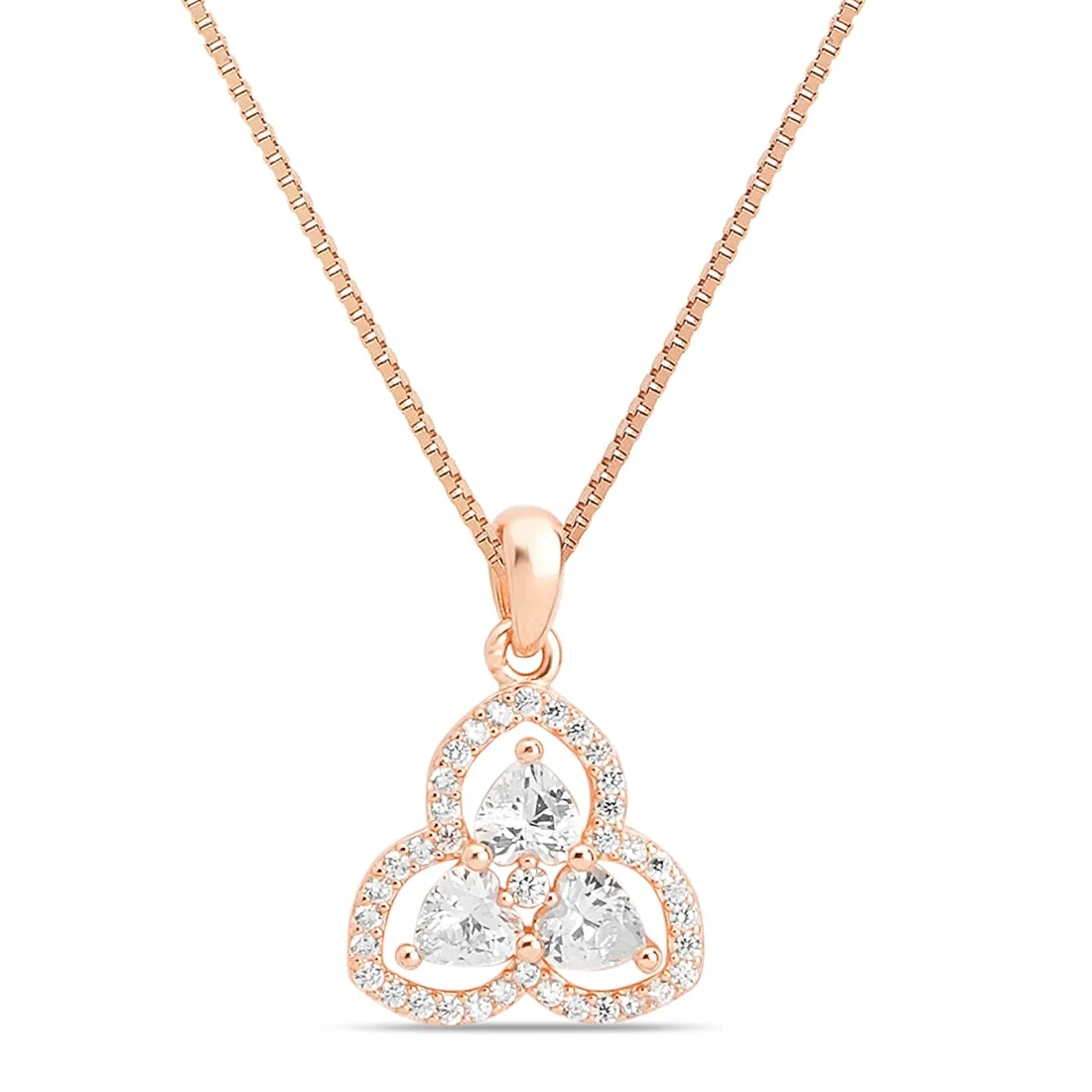 Floral Radiance Rose Gold Plated 925 Sterling Silver Flower Pendant
