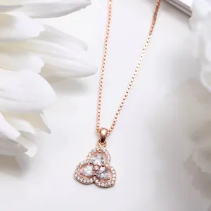 Floral Radiance Rose Gold Plated 925 Sterling Silver Flower Pendant
