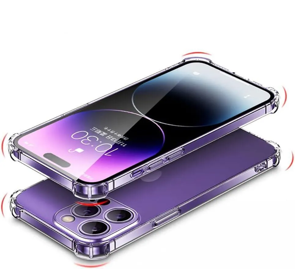 For Apple iPhone 15 Hybrid Gel Four Corner Cushion Case Shockproof